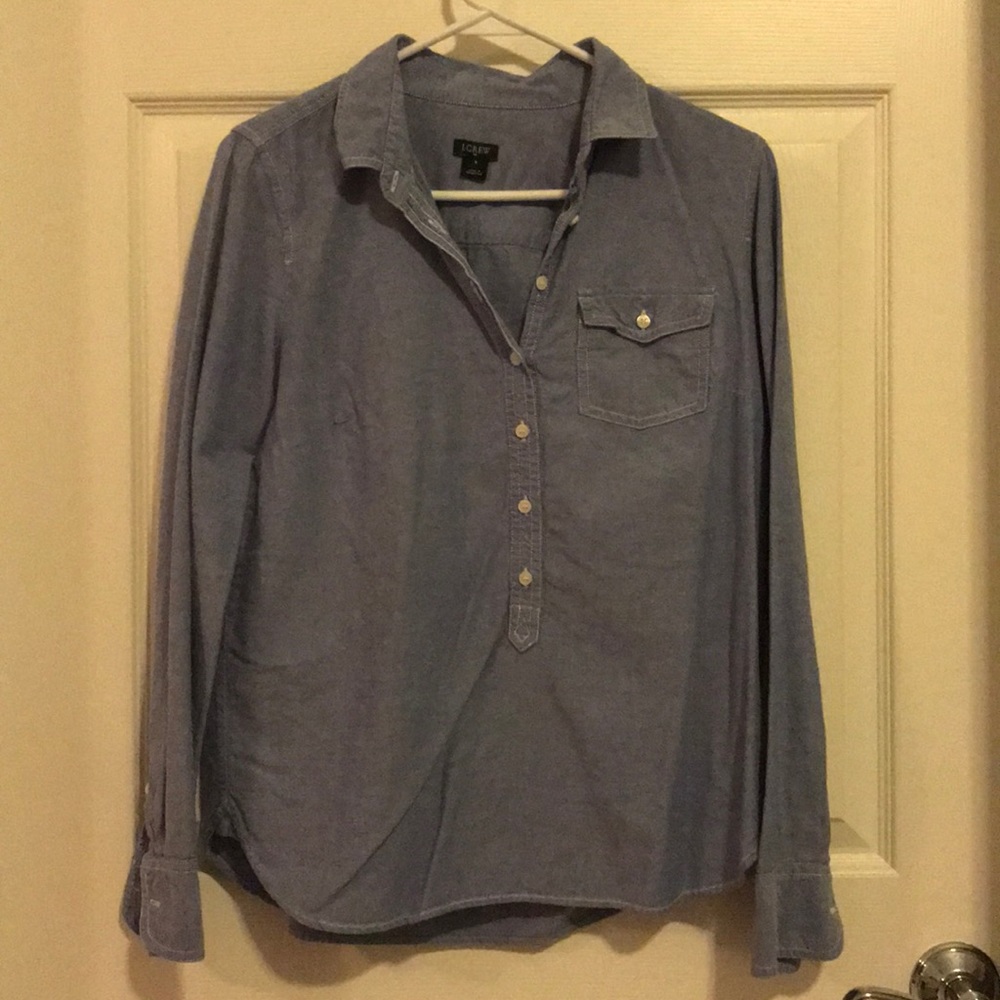J.Crew Factory chambray Oxford popover